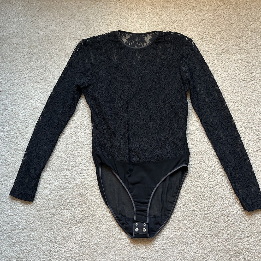 1990s Vintage Ann Taylor Lace Bodysuit Goth Whimsigoth Emo M